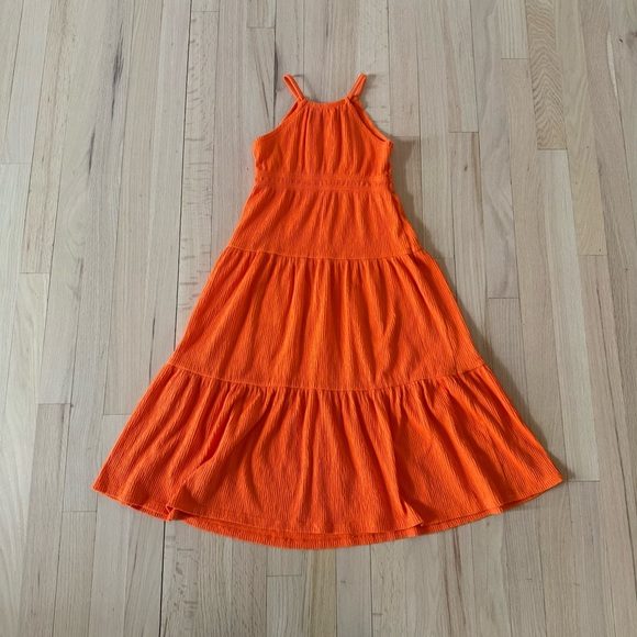 Old Navy Other - Old Navy Girls Sleeveless Waist-Defined Tiered Smocked Maxi Dress, Size S (6-7)